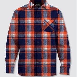 Casual Blue and Orange Button Down Shirt